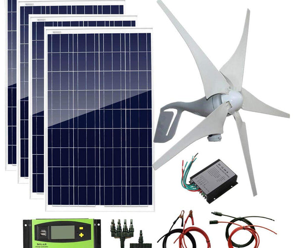 AUECOOR 800W 12V 24V Solar Panel Wind Turbine Kit Ghafoor Trading